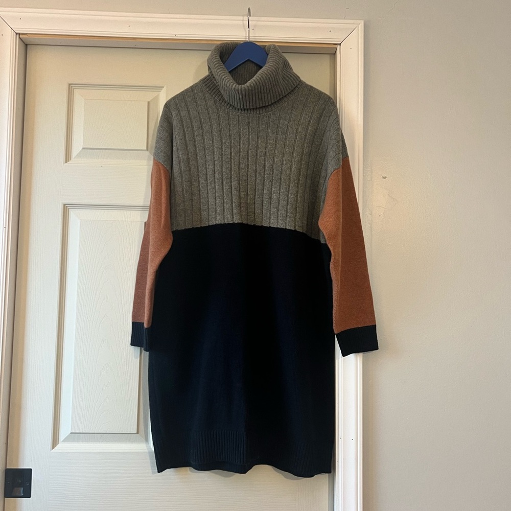 Madewell Tricolor Turtleneck Dress size XL - NWOT